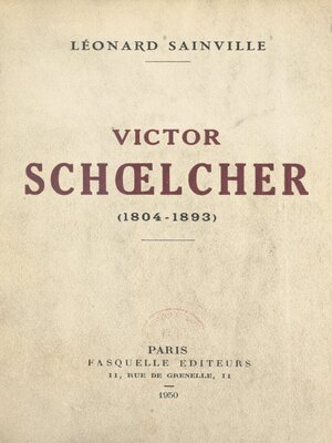cover image of Victor Schœlcher
